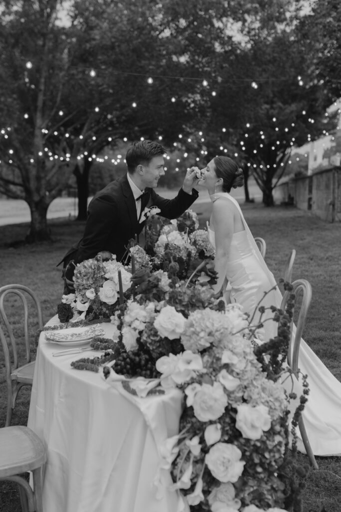 Emotional couple portrait during luxury editorial wedding inspiration shoot
Intimate couple moment during romantic styled wedding experience