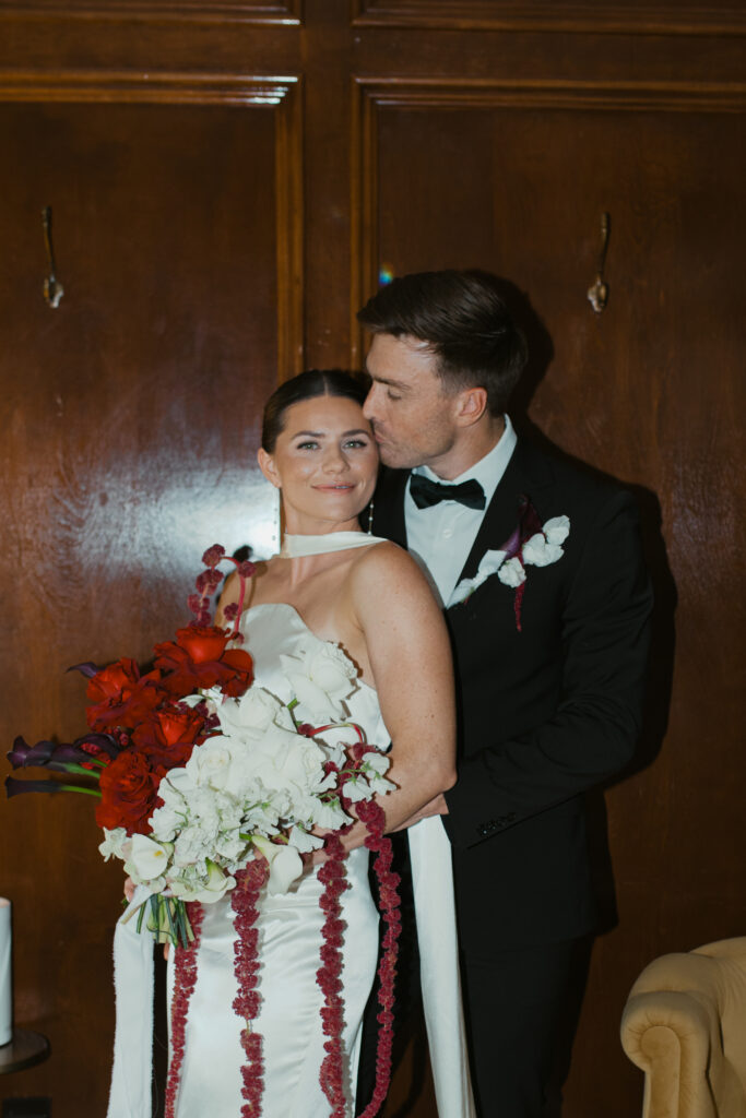 Emotional couple portrait during luxury editorial wedding inspiration shoot
Intimate couple moment during romantic styled wedding experience