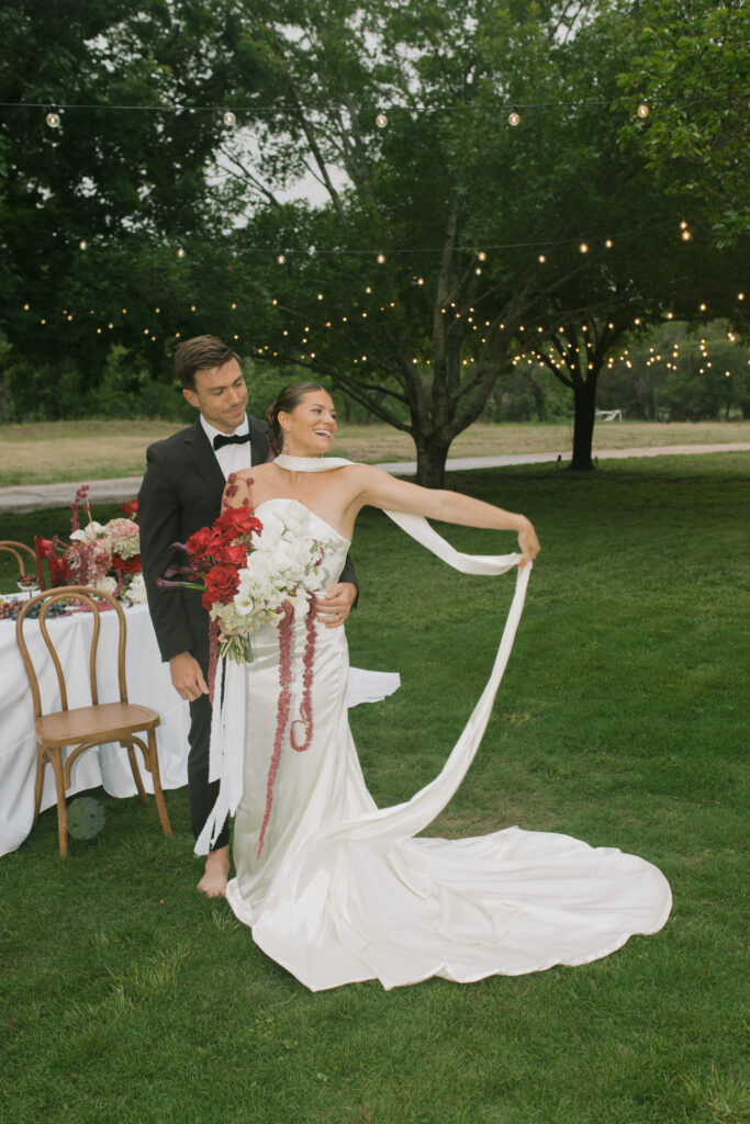 Emotional couple portrait during luxury editorial wedding inspiration shoot
Intimate couple moment during romantic styled wedding experience